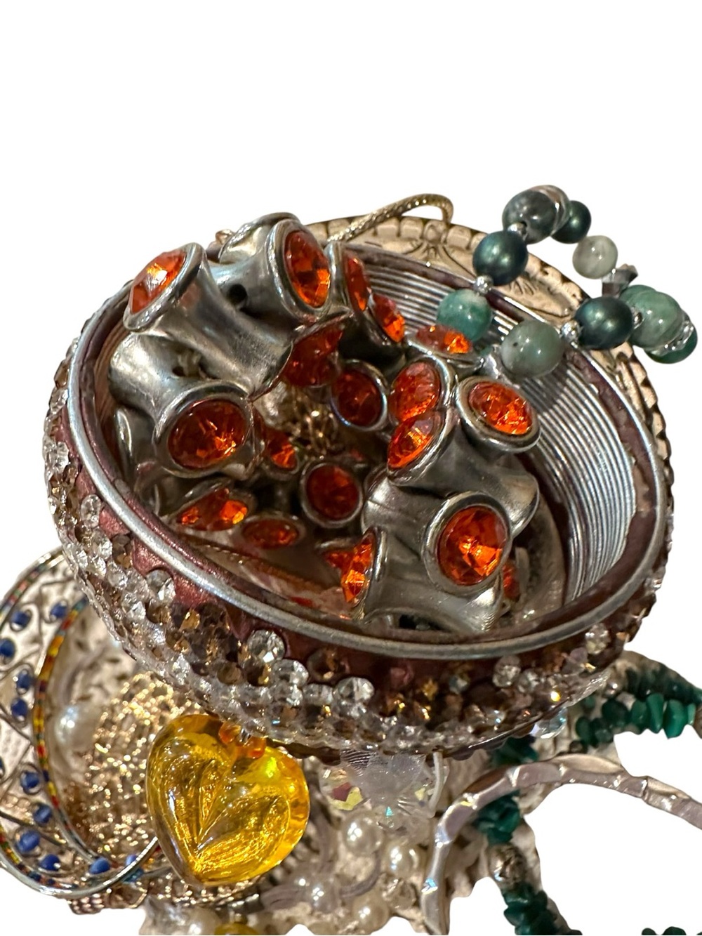 Estate to now jewlery  Mixed lot Green, Blue, Orange, Teal, White, Gold Tones - Picture 3 of 13